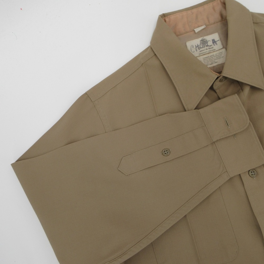Marine USMC Uniform Shirt Khaki Tan Long Sleeve Military Mens XL - Picture 2 of 10